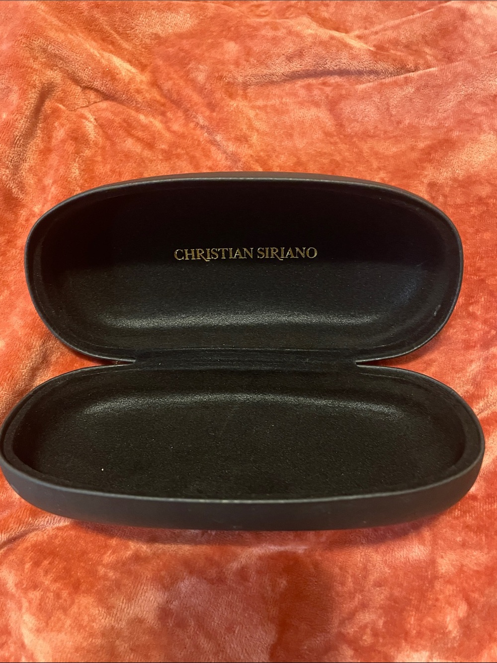 Christian Siriano Black Eyewear Case with Gold Logo